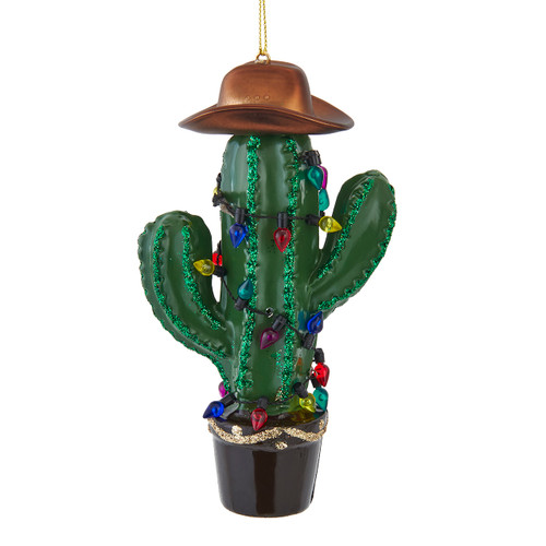 Cactus With Cowboy Hat Ornament