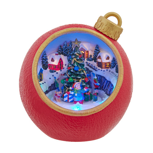 6.5" Battery Operated Lighted USB Ball With Village Scene 