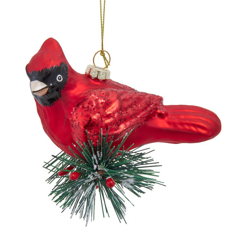 Glass Cardinal Ornament