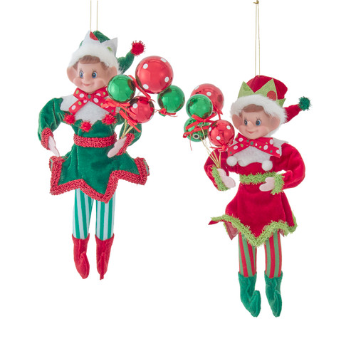 Pixie Elf Ornaments, 2 Assorted