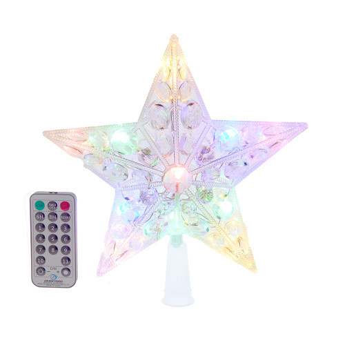 8.65“ 11L Dual Color (Multi & Warm White) LED With Color Effect Star Treetop + Remote