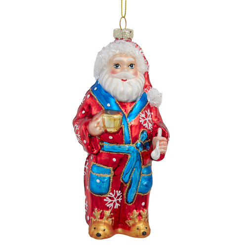 Glass Santa Wearing Robe Ornment