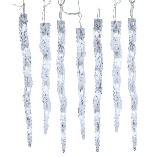 7' 60L Dual Color (Pure White & Warm White) LED Icicle String Light + Remote