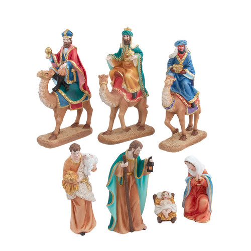 7-Piece Kings On Camel Nativity Figurines Set