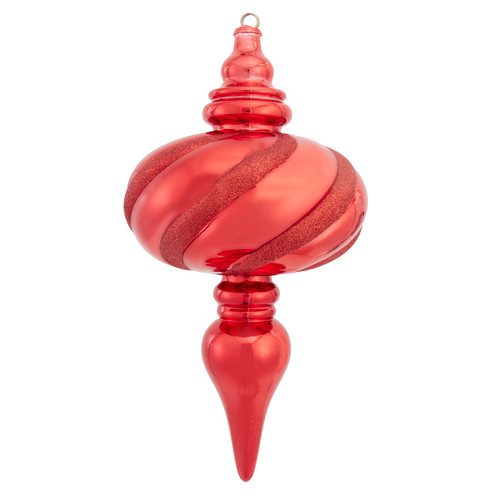 17.3" Red Shatterproof Finial Ornament