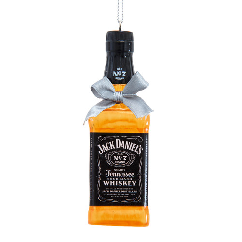 Jack Daniels® Bottle With Silver Bow Ornament