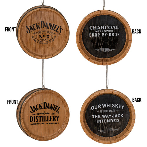 Jack Daniel's® Barrel Top Ornaments, 2 Assorted