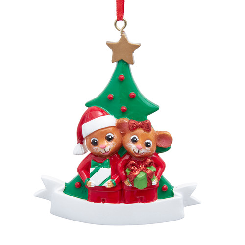 Pajama Party Mice Couple Ornament For Personalization