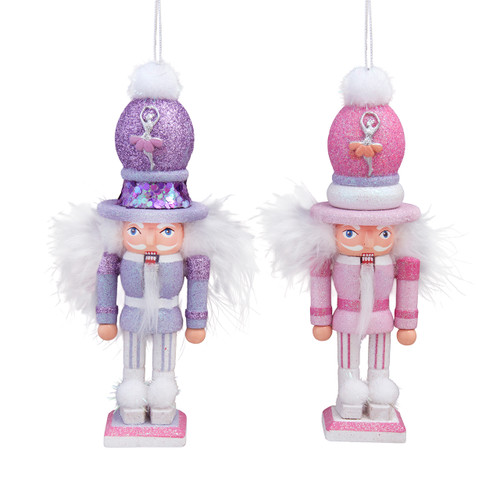 6.5" Hollywood Nutcrackers™ Pink & Purple Ballet Soldier Nutcrackers, 2 Assorted