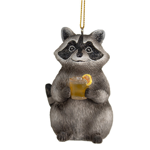 Racoon With Cocktail Ornament