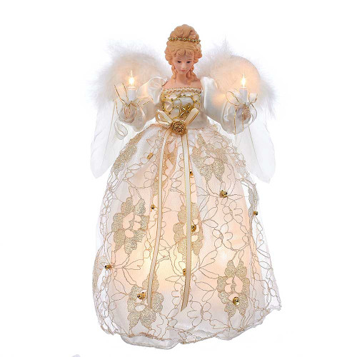 12“ UL 10L Ivory and Gold Angel Treetop