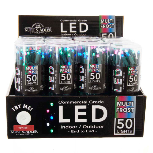 24.5' UL 50L Multicolored Frost 5MM LED Connectible Light Set