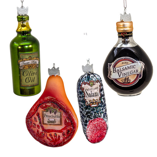 Noble Gems™ Glass Italian Food Ornament Set, 4-Pieces