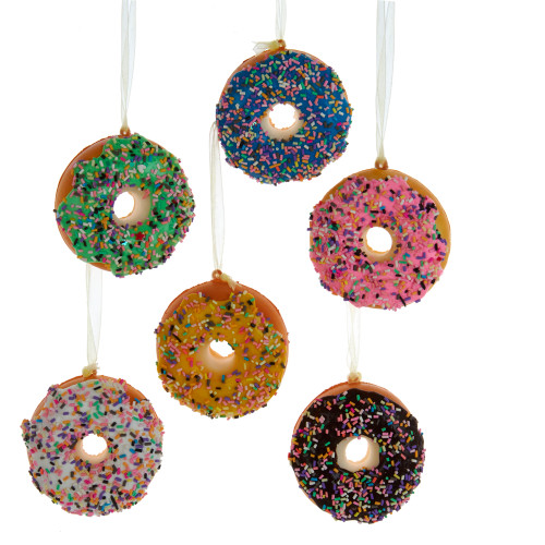 Multicolor Foam Donut Ornaments, 6 Assorted 