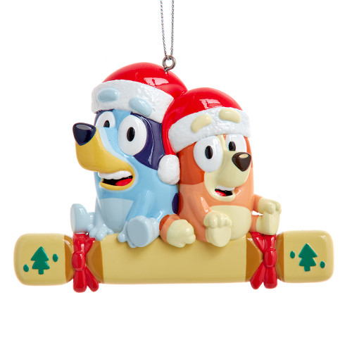 Bluey™ & Bingo In Santa Hats Ornament For Personalization