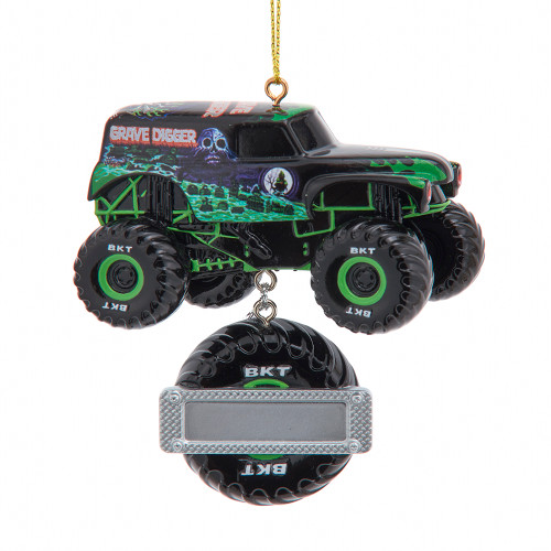 Monster Jam® Grave Digger With Tire Dangle Ornament For Personalization 