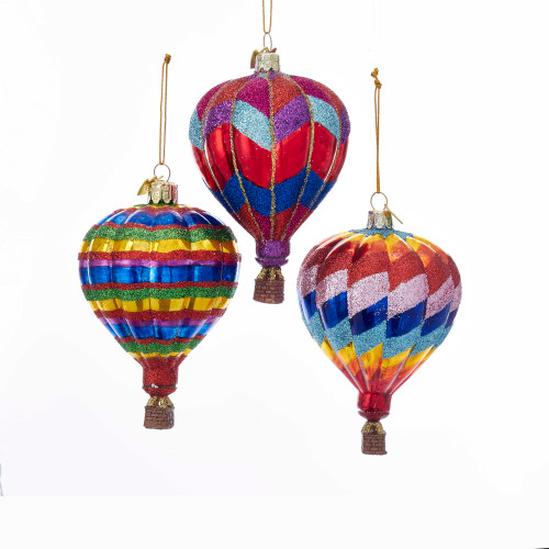 Noble Gems™ Glass Hot Air Balloon Ornaments Set, 3-Pieces