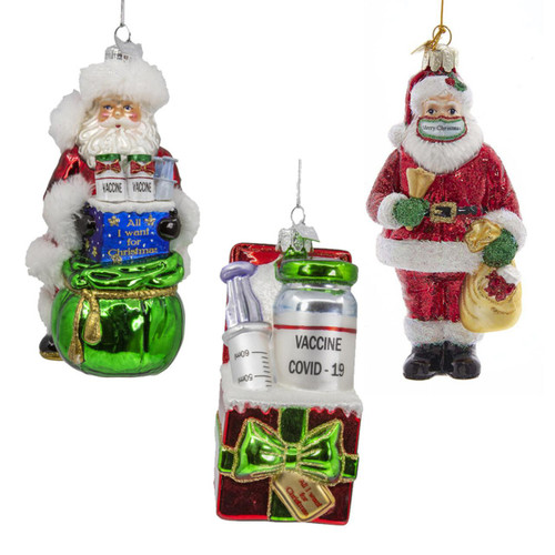 Noble Gems™ Glass Covid Ornament Set, 3-Pieces
