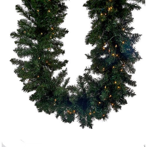 9' Pre-Lit Warm White Vanderbilt Garland