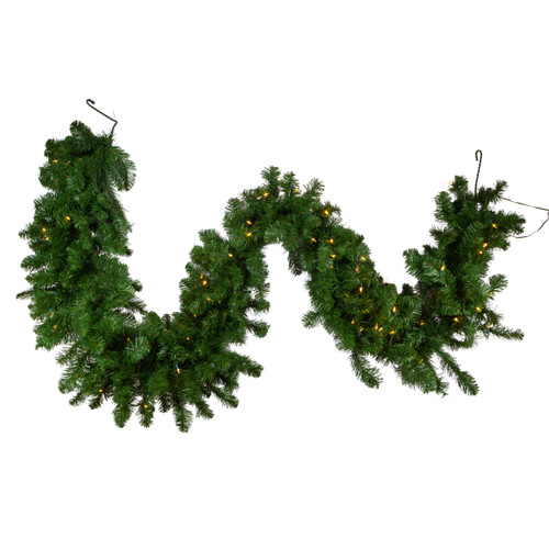 9' Pre-Lit LED Warm White Vanderbilt Garland