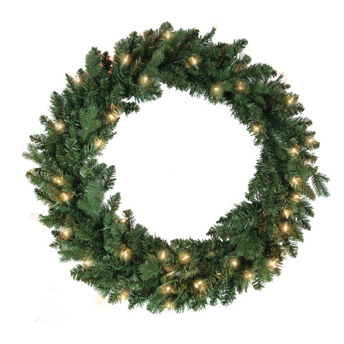 24" Pre-Lit Clear Incandescent Jackson Pine Wreath