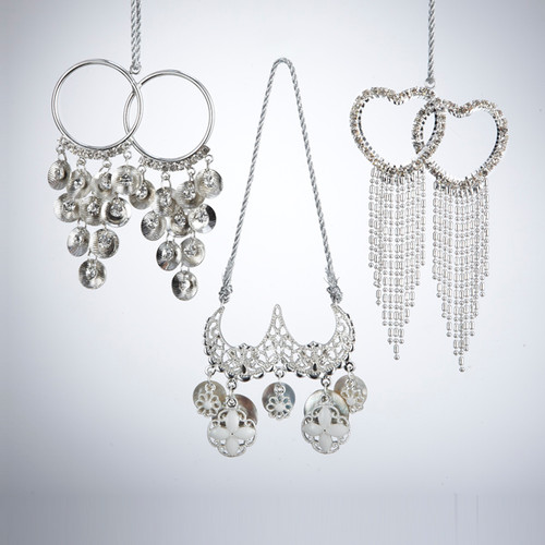 Silver Jewelry Ornaments, 3 Assorted