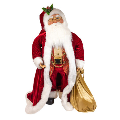 40“ Jacqueline Kent Traditional Santa With Bag