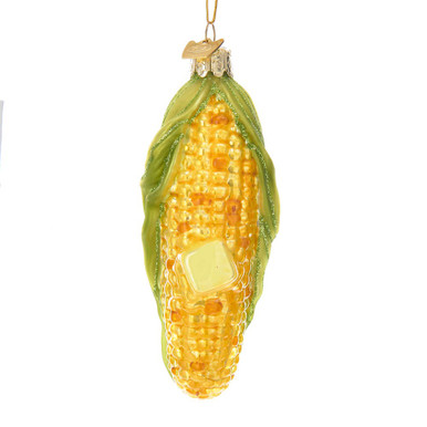 Noble Gems™ Corn On The Cob Glass Ornament - Kurt S. Adler Inc