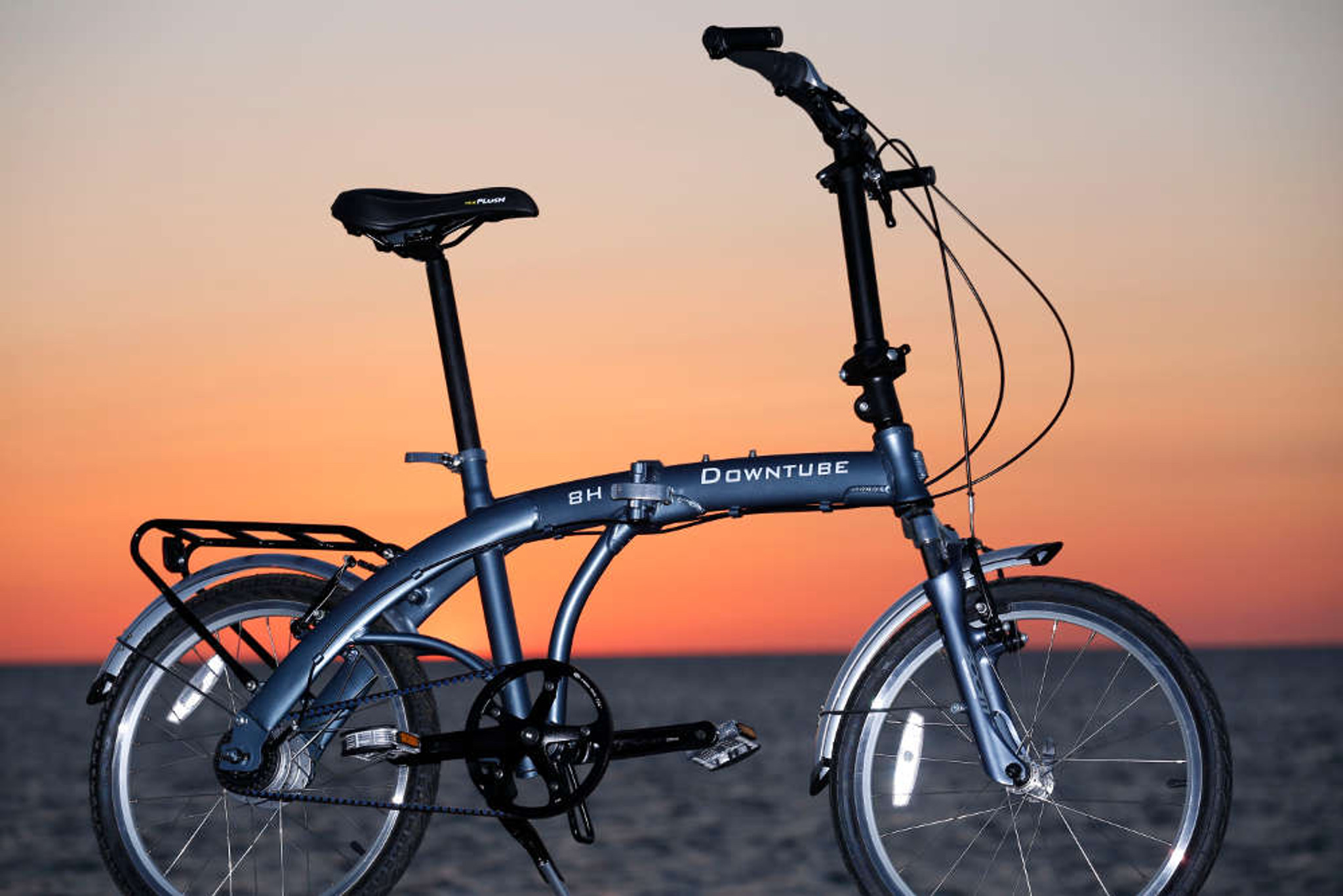 orange folding bike