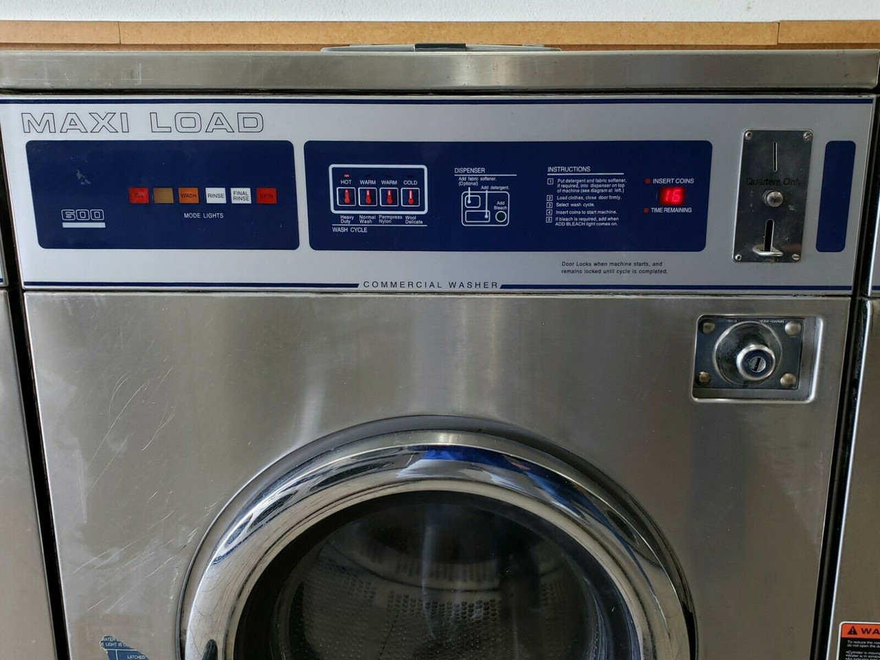 DEXTER T600 40LB FRONT LOAD WASHER 220240V 1PH STAINLESS STEEL