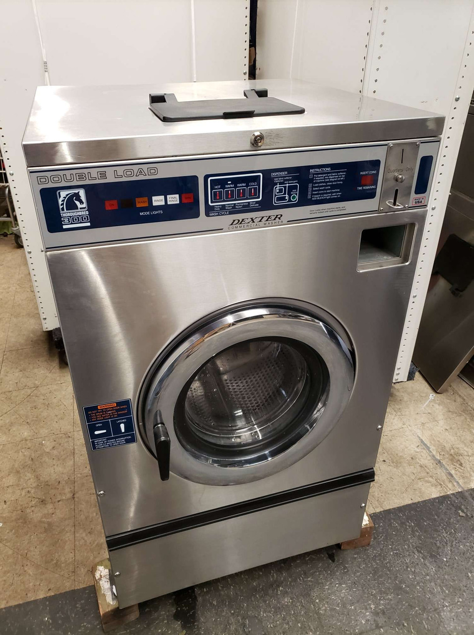 DEXTER T-300 COMMERCIAL FRONT LOAD WASHING MACHINE, 18 LBS CAPACITY MODEL:  WCN18AASS SERIAL NO: 20009000436382