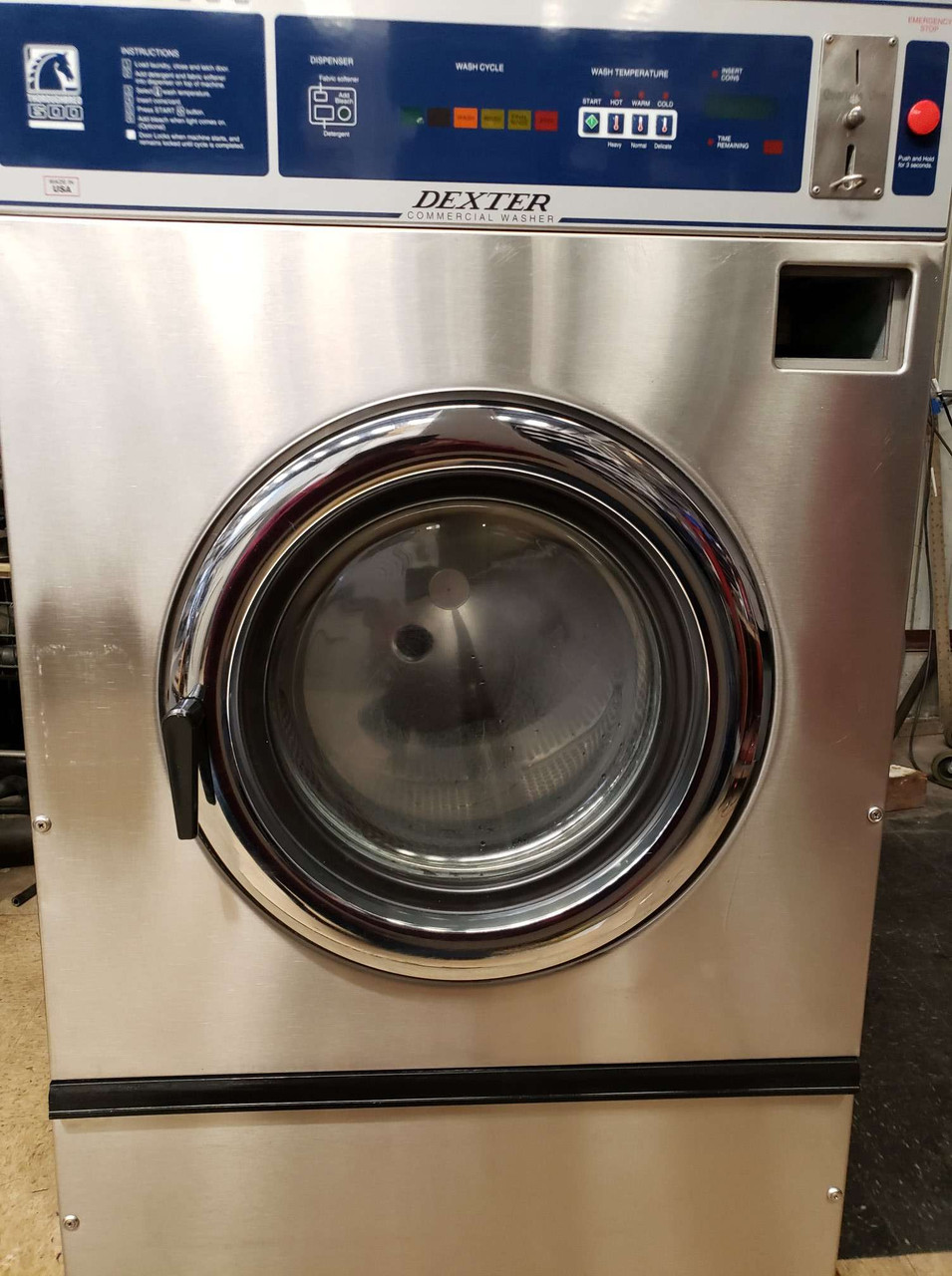 DEXTER T600 COMMERCIAL FRONT LOAD WASHER MODEL: WCAD40KCS Serial No.  20601000486921