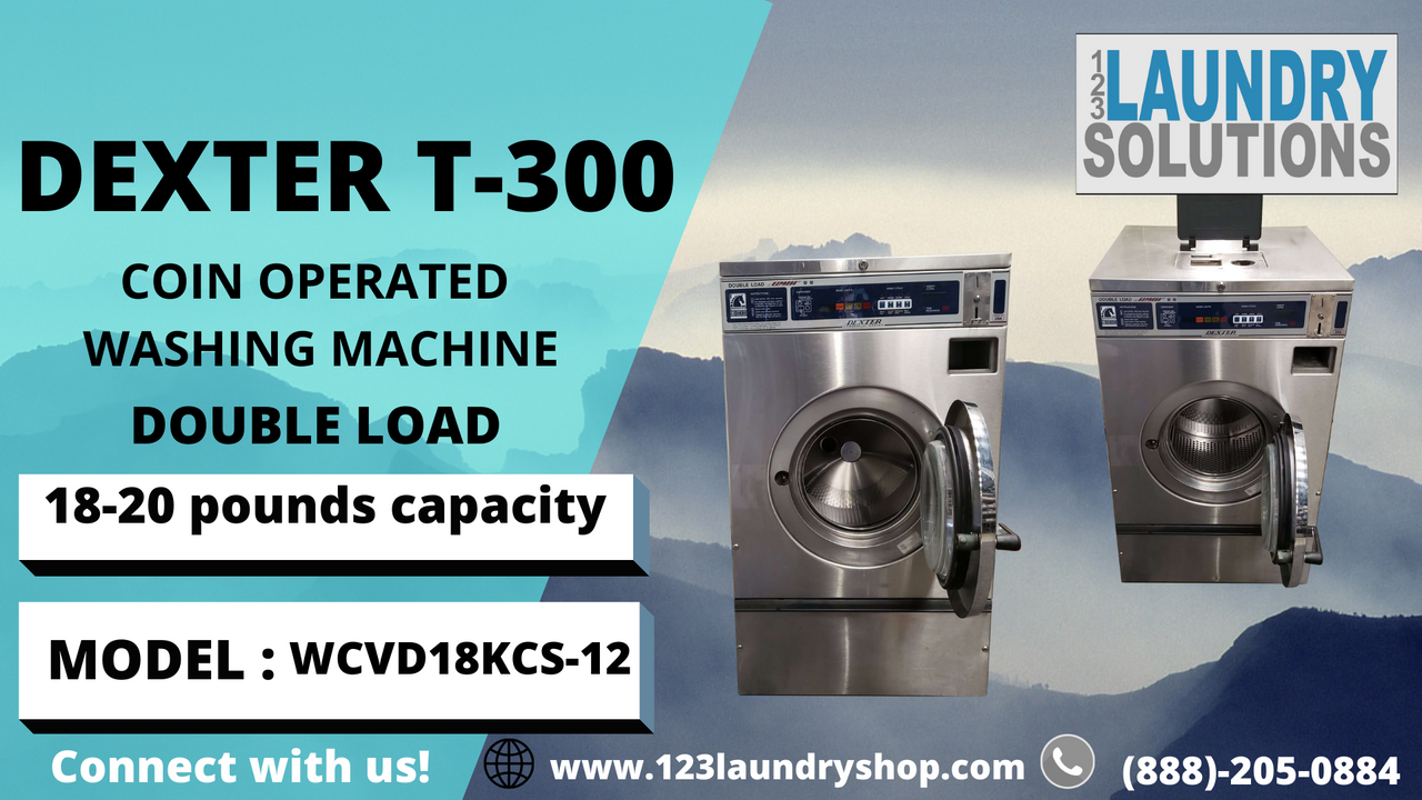 DEXTER T900 COMMERCIAL FRONT LOAD WASHING MACHINE, MODEL : WCAD55KCS-12  SERIAL NO : 20511000485996