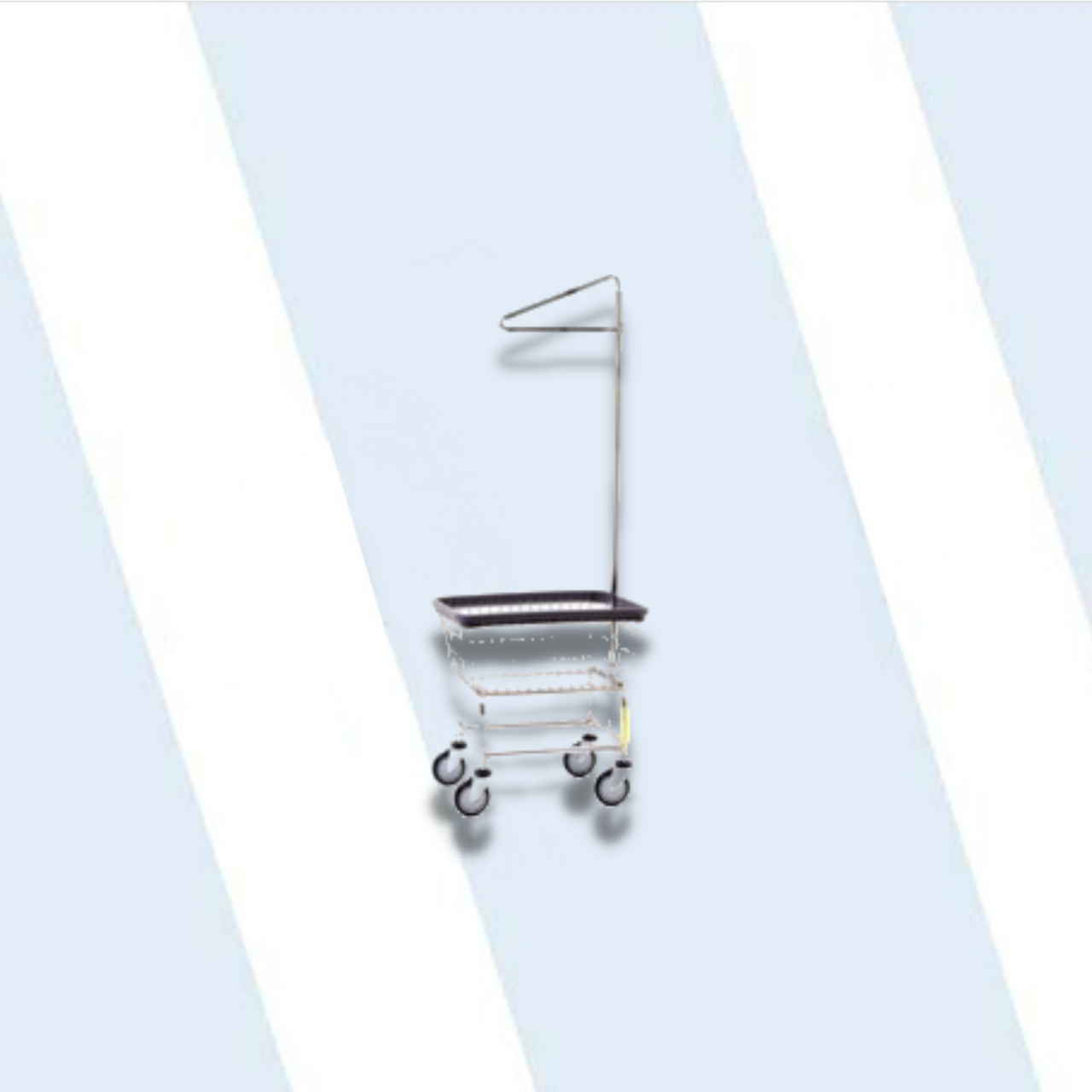 Narrow Laundry Cart w/ Single Pole Rack, All Chrome - 123 Laundry