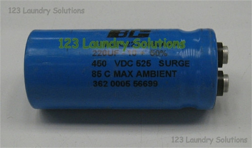 Washer Capacitor 220MFD 450V Huebsch, F370225P