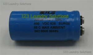 Washer Capacitor 220MFD 450V Unimac, F370225P