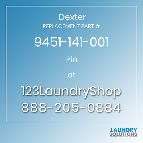 Dexter Replacement Part # 9451-141-001 Dryer Idler Shaft
