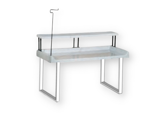 Fiberglass Folding Table TFD-DS 246 with TFD 6' Shelf and TR-2F Hanging Hooks