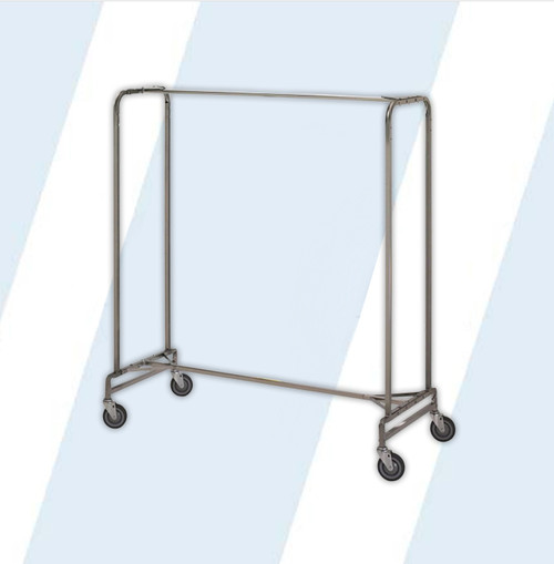 R&B's commercial grade garment racks are designed to maximize storage capacity and prevent clothes from wrinkling. R&B has a complete line of high quality garment racks including single, double and Z-Racks to meet all of your clothing storage needs.

This 60" single pole garment rack is constructed from strong 1" heavy-duty steel tubing and is plated in a bright and sturdy chrome finish
The unit comes with our 5" non-marking polyurethane casters for smooth rolling and convenient transporting
Ships knocked down for easy shipping and assembly
Weight capacity 175 lbs

Dimensions: 60"L x 27"W x 68"H

Product Weight: 51 lbs