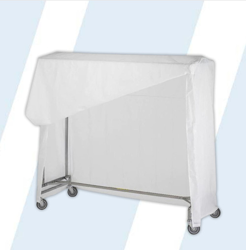 This efficient cover protects clean laundry and garments during transportation. This product is equipped with heavy-duty zinc plated steel support frame and flame retardant cover made from 200 denier urethane coated nylon.

A specially designed accessory to fit the 721 garment rack
All seams are double sewn for maximum strength
This unit can also act as an effective storage or staging unit
The required support frame fits on top of the rack
Velcro closures provide security and easy accessibility to contents
Individual replacement covers are available
Garment Rack not included


Dimensions: 72""L x 27""W x 62.5""H
Product Weight: 15 lbs

NYLON COLORS
navy, blue, bright yellow, gray green, white, light blue, light yellow, light mauve
