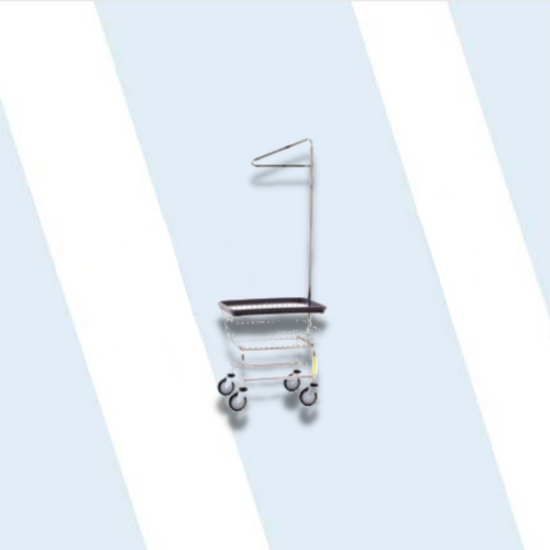 Narrow Laundry Cart w/ Single Pole Rack, All Chrome