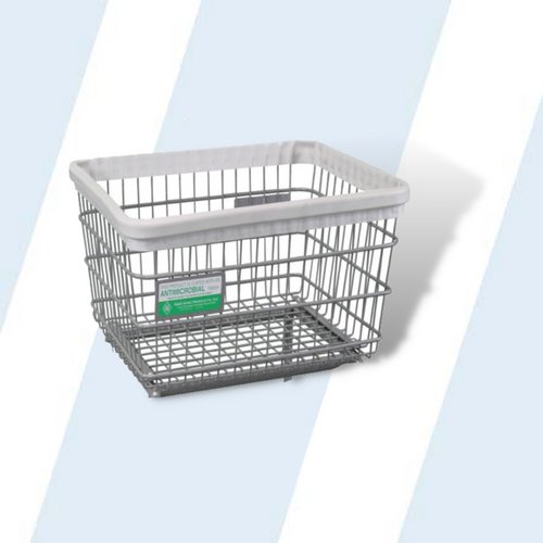 Antimicrobial Large Wire Basket with Bumper