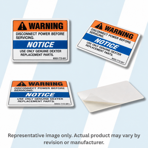 Dexter Replacement Part #8502-761-001 - Label-warningnotice,washer