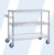 These chrome all purpose Utility Carts are as durable as they are practical and are equipped with two sturdy wire shelves and one solid bottom shelf built for outstanding support.

Solid bottom shelf meets Title 22 - protecting clean linen from contamination during transportation
Includes an adjustable 24" handle
Shelves are adjustable in 1" increments to suit all of your storage needs
NSF approved

Weight capacity 250 lbs per shelf

Dimensions: 48"L x 24"W x 42"H

Casters: 5" - Two Locking

Product Weight: 85 lbs