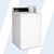 Angel view of Speed Queen SWNNC2SP115TW01 commercial top load washer rental with Quantum coin controls and stainless steel tub