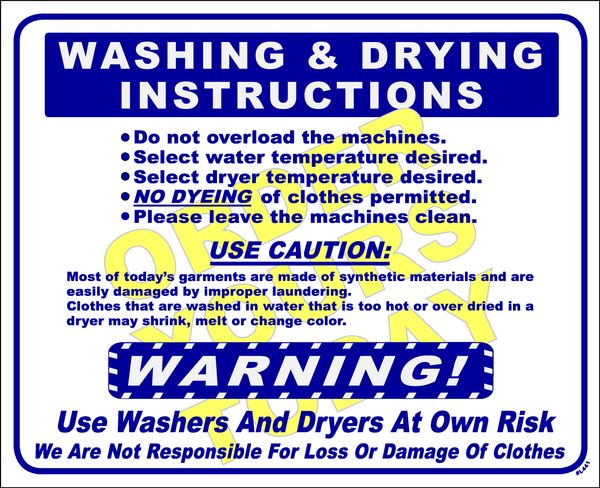 "Washing and drying instructions."
