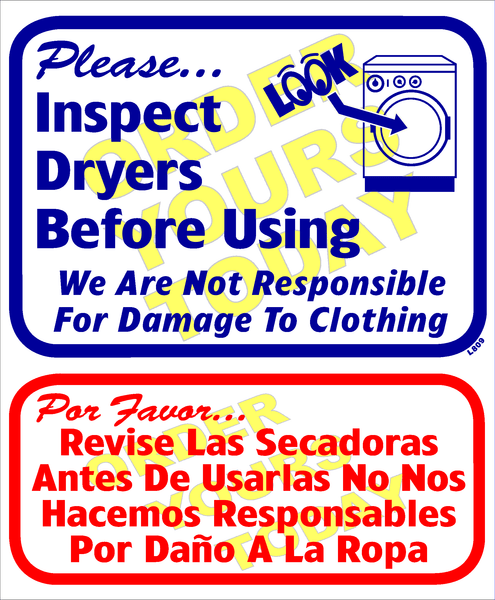 Edit a Product - "“Please…Inspect Dryers Before Using We Are Not Responsible For Damage To Clothing” 