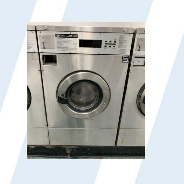 MAYTAG MFR25PDAVS FRONT LOAD WASHER 25LB COIN OP STAINLESS STEEL S/N: 21000610EG USED