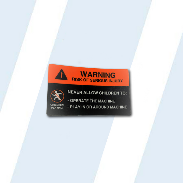 Dexter Replacement Part #8502-759-001 Warning Decal Black