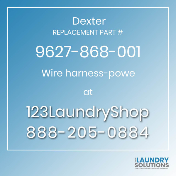 Dexter,Dexter Parts,Dexter Replacement,Dexter Replacement Number 9627-868-001,Wire harness-powe,Dexter Replacement Part # 9627-868-001 Wire harness-powe